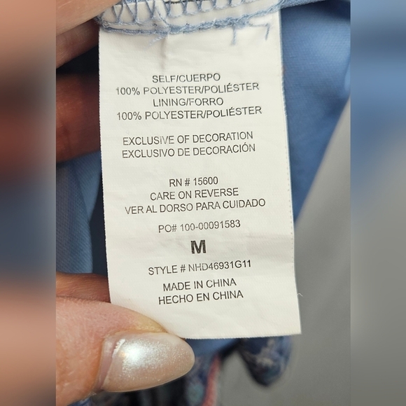 Rewind Dress Sz M, Blue, Tiered, Ruffled Hem Boho Cottagecore Hippie Fairycore - Picture 6 of 8